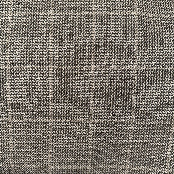 MANI SAKS 44L Brown Plaid Mini Houndstooth Pure Virgin Wool Blazer Jacket - Picture 15 of 15